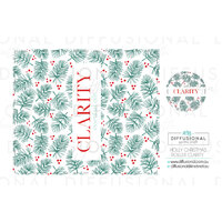 1 x Christmas Holly Clarity Roller Label, 52x59mm, Essential Oil Resistant Laminated Vinyl