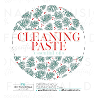 BULK - 20 x Christmas Holly Cleaning Paste Sample Label, 35x35mm, Essential Oil Resistant Laminated Vinyl **SAVE 15%**