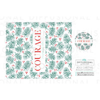 BULK - 10 x Christmas Holly Courage Roller Label, 52x59mm, Essential Oil Resistant Laminated Vinyl **SAVE 10%**
