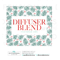 1 x Christmas Holly Diffuser Blend Label, 30x35mm, Essential Oil Resistant Laminated Vinyl