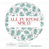 BULK - 20 x  Christmas Holly All Purpose Spray Label, 78x78mm, Essential Oil Resistant Laminated Vinyl ** SAVE 15%** 