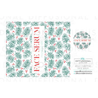 BULK - 10 x Christmas Holly Face Serum Roller Label, 52x59mm, Essential Oil Resistant Laminated Vinyl **SAVE 10%**
