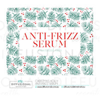 BULK - 20 x Christmas Holly Anti-Frizz Serum Label, 50x60mm, Essential Oil Resistant Laminated Vinyl ** SAVE 15%**