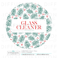 BULK - 20 x Christmas Holly Glass Cleaner Label,78x78mm, Essential Oil Resistant Laminated Vinyl **SAVE 15%**
