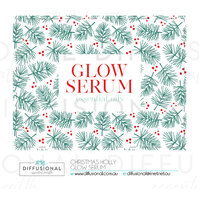 1 x Christmas Holly Glow Serum Label, 42x54mm, Essential Oil Resistant Laminated Vinyl