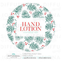 BULK - 20 x Christmas Holly Hand Lotion sm Label, 50x50mm, Essential Oil Resistant Laminated Vinyl **SAVE 15%**