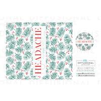 1 x Christmas Holly Headache Roller Label, 52x59mm, Essential Oil Resistant Laminated Vinyl