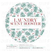 1 x Christmas Holly Laundry Scent Booster LG Label,78x78mm, Essential Oil Resistant Laminated Vinyl