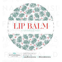 BULK - 20 x Christmas Holly Lip Balm Tin Label, 35x35mm, Essential Oil Resistant Laminated Vinyl **SAVE 15%**