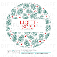 BULK - 10 x Christmas Holly Liquid Soap Label,78x78mm, Essential Oil Resistant Laminated Vinyl **SAVE 10%**