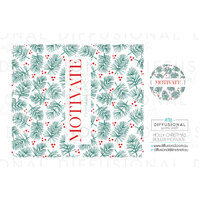 1 x Christmas Holly Motivate Roller Label, 52x59mm, Essential Oil Resistant Laminated Vinyl