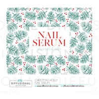 1 x Christmas Holly Nail Serum Label,42x55mm, Essential Oil Resistant Laminated Vinyl