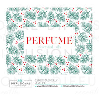 1 x Christmas Holly Perfume Label, 42x55mm, Essential Oil Resistant Laminated Vinyl