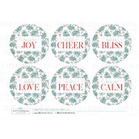 1 x Room Spray Label Set (NO CARD - LABELS ONLY) - Christmas Holly, 42x42mm, Premium Quality Vinyl