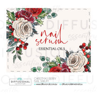 1 x Christmas Berry Nail Serum Label,42x55mm, Essential Oil Resistant Laminated Vinyl