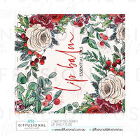 1 x Christmas Berry Lip Balm Tube Label,51x45mm, Essential Oil Resistant Laminated Vinyl