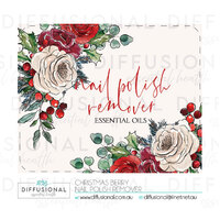 1 x Christmas Berry Nail Polish Remover Label, 50x63mm, Essential Oil Resistant Laminated Vinyl