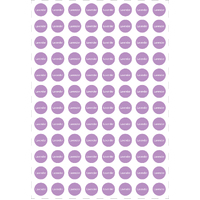 LAVENDER - Essential Oil Cap Stickers, 13mm Round, Sheet of 96ea