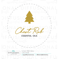 1 x Gold Tree, Chest Rub Label, 50x50mm, Gold Foil 