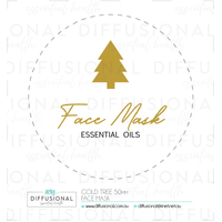 1 x Gold Tree, Face Mask Label, 50x50mm, Gold Foil 