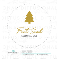 1 x Gold Tree, Foot Soak Label, 50x50mm, Gold Foil 