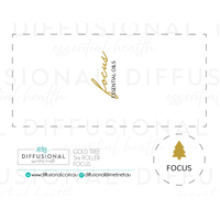 1 x Gold Tree, 5ml Roller Focus Label, 59x28mm, Gold Foil 