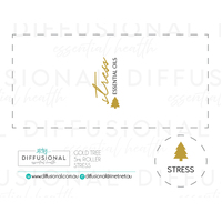 1 x Gold Tree, 5ml Roller Stress Label, 59x28mm, Gold Foil 