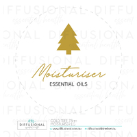 1 x Gold Tree, Moisturiser Label, 78x78mm, Gold Foil 