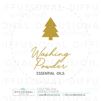 1 x Gold Tree, Washing Powder Label, 78x78mm, Gold Foil 
