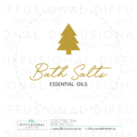 BULK - 50 x Gold Tree, Bath Salts Label, 78x78mm, Gold Foil  **SAVE 20%**