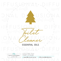 1 x Gold Tree, Toilet Cleaner Label, 78x78mm, Gold Foil 