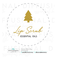 1 x Gold Tree, Lip Scrub Label, 35x35mm, Gold Foil 