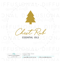 1 x Gold Tree, Chest Rub Label, 78x78mm, Gold Foil 