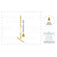 1 x Gold Tree, Face Serum Roller Label, 50x60mm, Gold Foil 