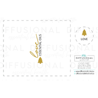 1 x Gold Tree, Love Roller Label, 50x60mm, Gold Foil 