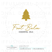 1 x Gold Tree, Foot Balm Label, 78x78mm, Gold Foil 