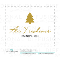 1 x Gold Tree, Air Freshener Label, 50x60mm, Gold Foil 