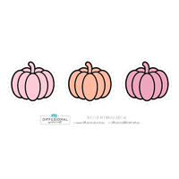 1 x Trio of Pumpkins Halloween Decal Label Set, 30x30mm, Essential Oil Resistant Laminated Vinyl
