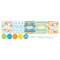 1 x Under The Sea Mood Roller Bottle Label Set, 40x35mm, Laminated Vinyl
