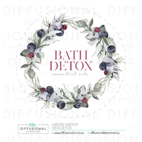 1 x Winter Wreath, Bath Detox Label, 78x78mm, Premium Quality Oil Resistant Vinyl