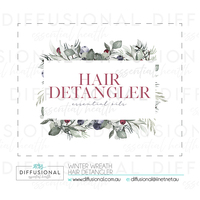 1 x Winter Wreath, Hair Detangler Label, 50x60mm, Premium Quality Oil Resistant Vinyl