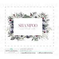 1 x Winter Wreath, Shampoo Label, 50x60mm, Premium Quality Oil Resistant Vinyl
