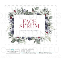 1 x Winter Wreath, Face Serum   Label, 54x42mm, Premium Quality Oil Resistant Vinyl