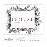 BULK - 50 x Winter Wreath, Perfume Label, 54x42mm, Premium Quality Oil Resistant Vinyl **SAVE 20%**