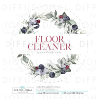 1 x Winter Wreath, Floor Cleaner Label, 78x78mm, Premium Quality Oil Resistant Vinyl