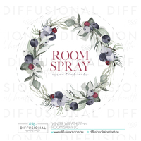 1 x Winter Wreath, Room Spray Label, 78x78mm, Premium Quality Oil Resistant Vinyl