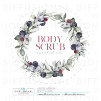 1 x Winter Wreath, Body Scrub Label, 78x78mm, Premium Quality Oil Resistant Vinyl