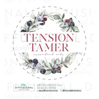 1 x Winter Wreath, Tension Tamer Label, 35x35mm, Premium Quality Oil Resistant Vinyl