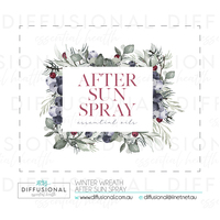 1 x Winter Wreath, After Sun Spray Label, 50x60mm, Premium Quality Oil Resistant Vinyl