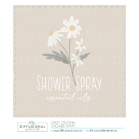 1 x Daisy, Shower Spray  Label, 78x78mm, Premium Quality Oil Resistant Vinyl